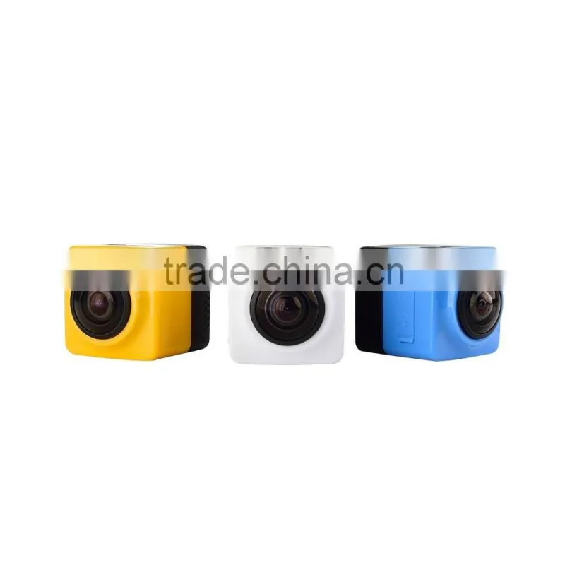 2016 Newest Panorama Action Camera 360x190 Degree with WiFi for Android IOS APP Preview & Playback - Cube 360