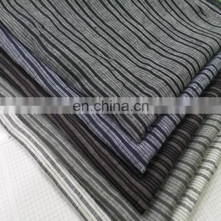 Pure linen striped dress fabric yarn-dyed linen striped fabric