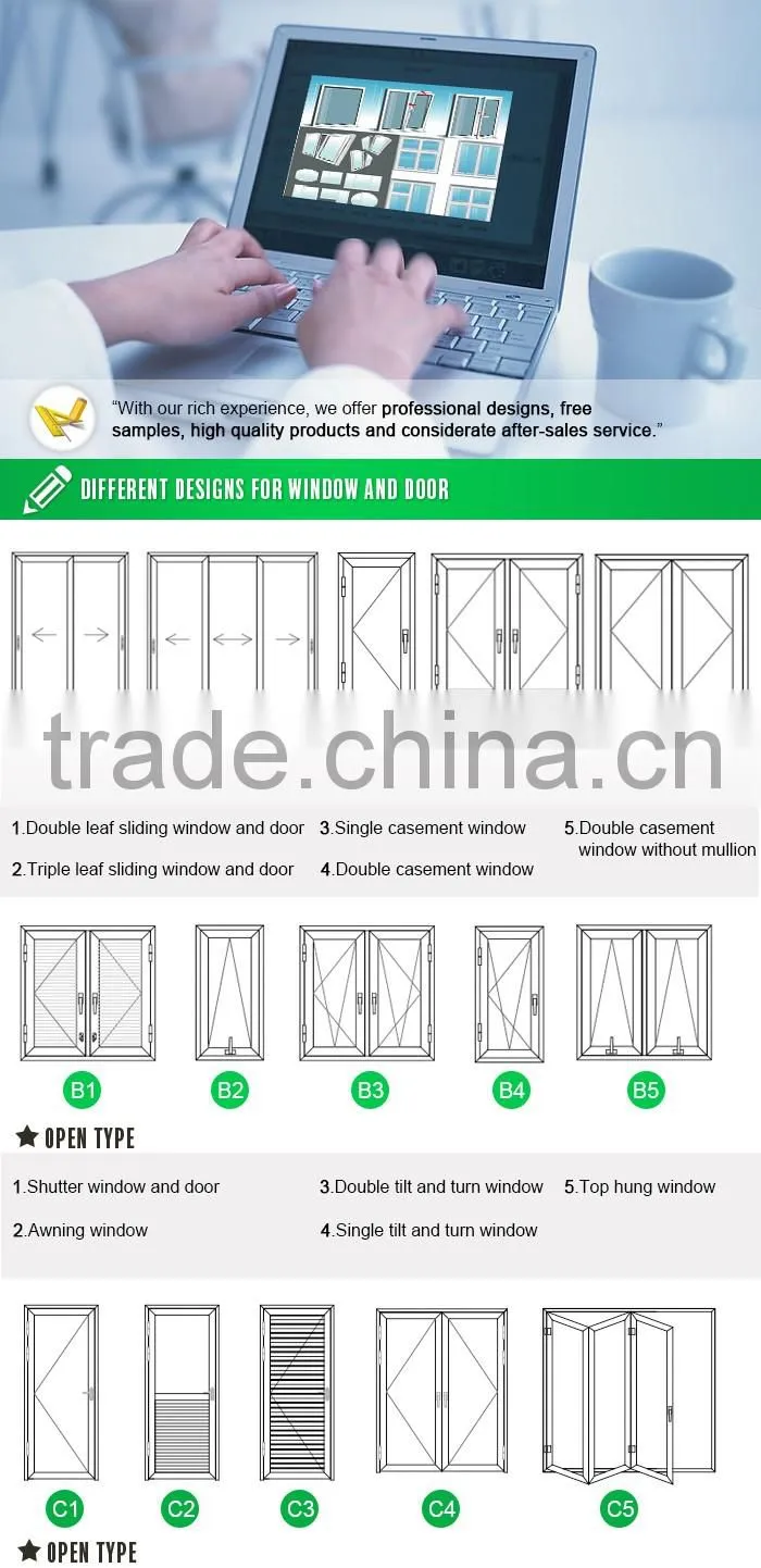 Original Brand Foshan Customize Aluminium Glass Windows With Louvers