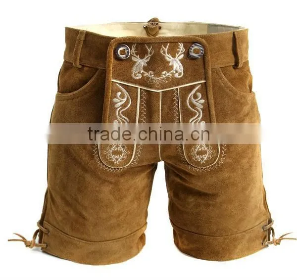 Genuine Suede Bavarian Herren Trachten Lederhose kurz