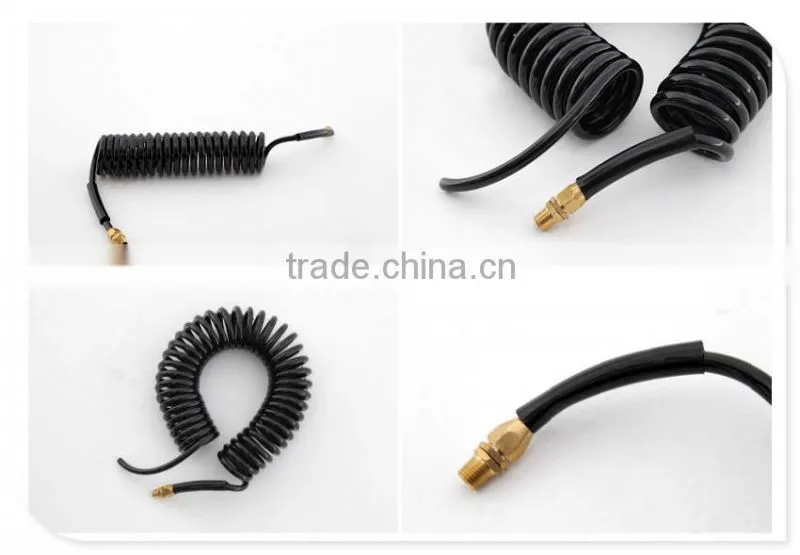 5mm * 8mm PU/Polyurethane Spiral Air Hose with Brass Fitting
