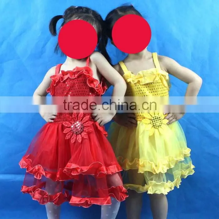 New design small girl kids latin dance shirt for cosplay party