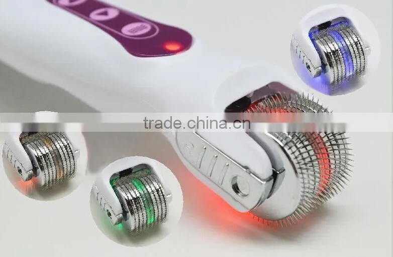Vibrating LED Red Derma Needle Roller Hair Loss Skin Care Acne Cellulite