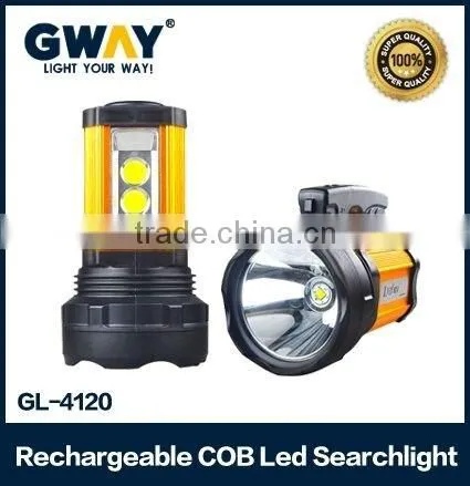 Multifunctional Led searchlight can be as emergency light.10W T6 LED spotlight+2x5W COB LED Light