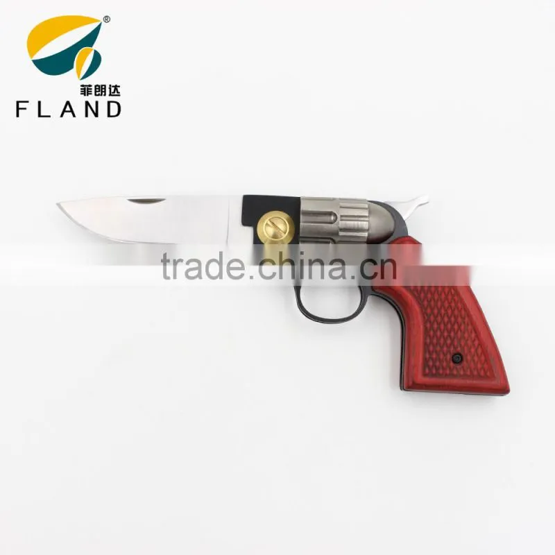 2015 new arrival wooden handle stainless steel folding pocket knife