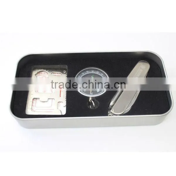 Multi tool card survival knife camping kit