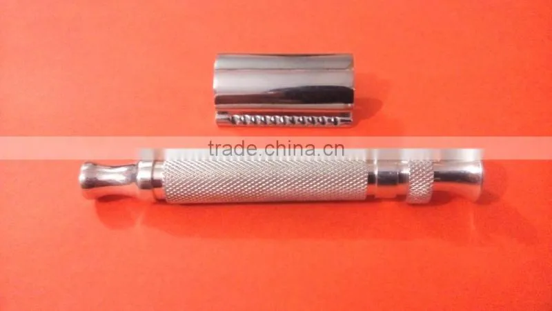 SimplyBeautiful Double Edge Long Handled Safety Razor - Chrome Finish