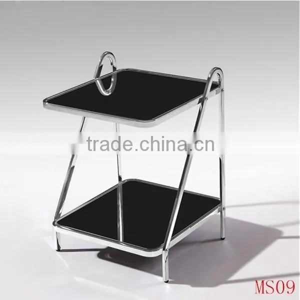 Vintage Classic Square Glass Top End Table