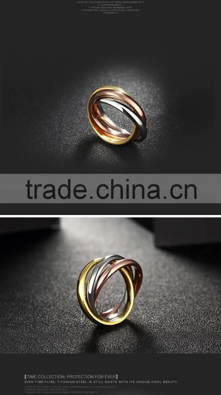 unique steel ring gold/rose gold/white gold stainless steel rings 316L