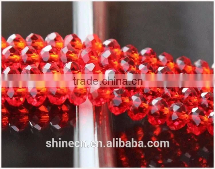Pujiang wholesale factory price general colorful loose beads 4mm faceted roundelle glass crystal beads
