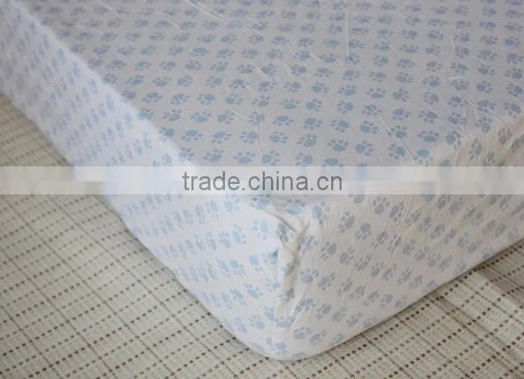 100% cotton printed baby crib fitted sheet