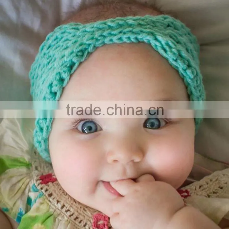 Hot-sales baby crochet headband headwraps children knitted headbands for hair accessories kids headwear