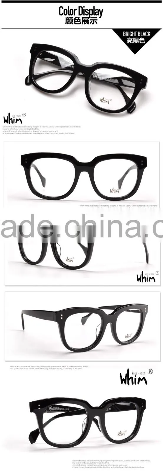 WHIM Retro Round Full Frame Handmade Acetate Glasses Frame