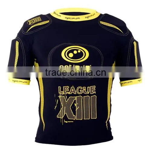 set style Rugby protection padded top short American Football pro combat compression gear padded protection wear