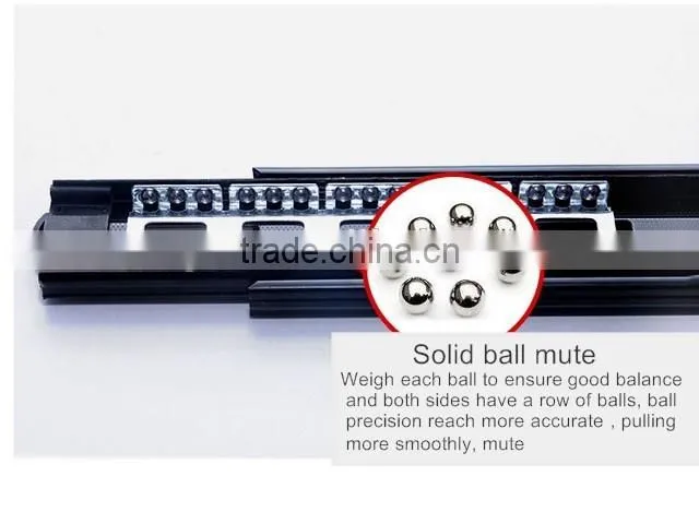 2016 New coming buffer function metal slide bracket for for furniture ball bearing slide rail