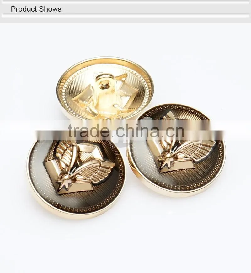 High Grade Fashion Gold Metal Custom Sewing Buttons