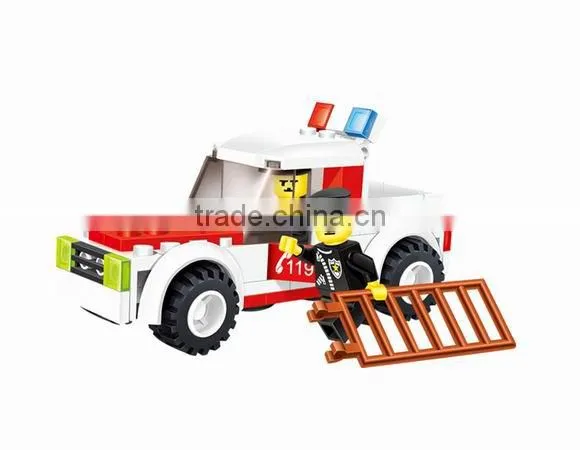Hot sale kid's favour fireman plastic building fire blocks 3D puzzle