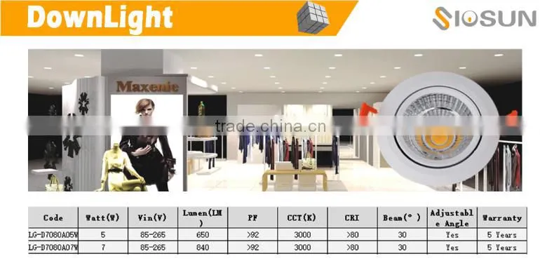 LG LIGHTING 5W optional CCT led down light