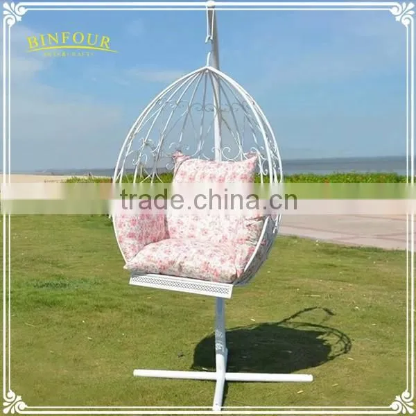 White Metal Garden Swing Rocking Hanging Chair Garden Furniture
