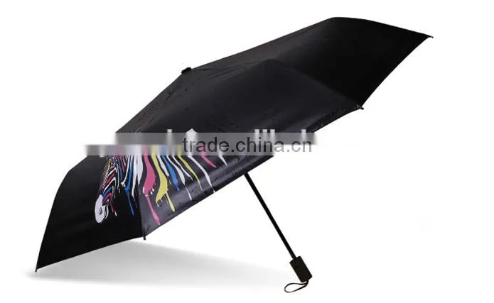 promotion 3 folding advertising color change umbrella