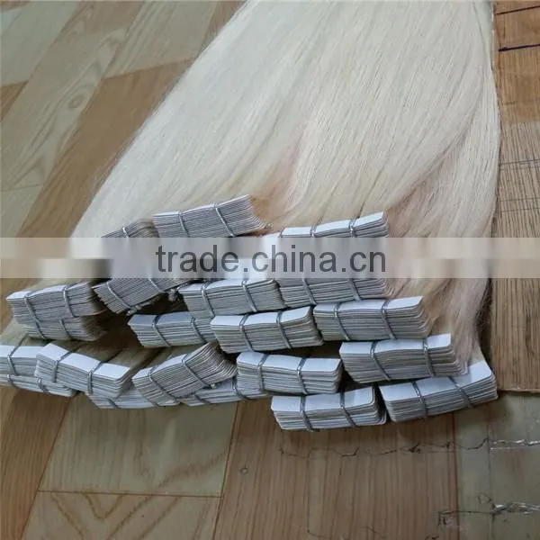 PU Tape In remy hair straight 100% human hair extensions