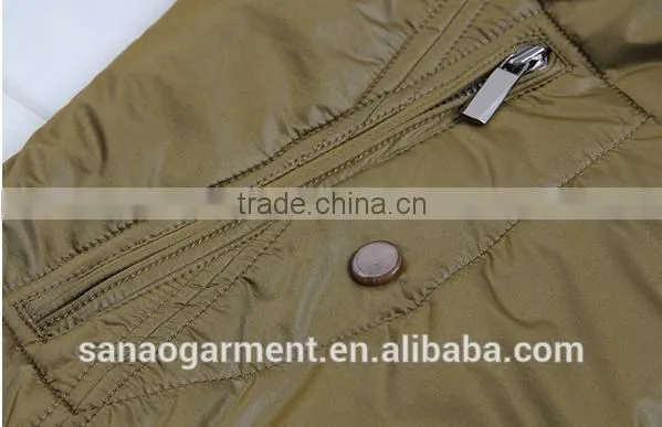 2015 casual men's knitted collar slim fit cotton-padded jacket