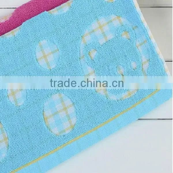 Pure cotton cut pile yarn-dyed jacquard bear soft face towel wholesales