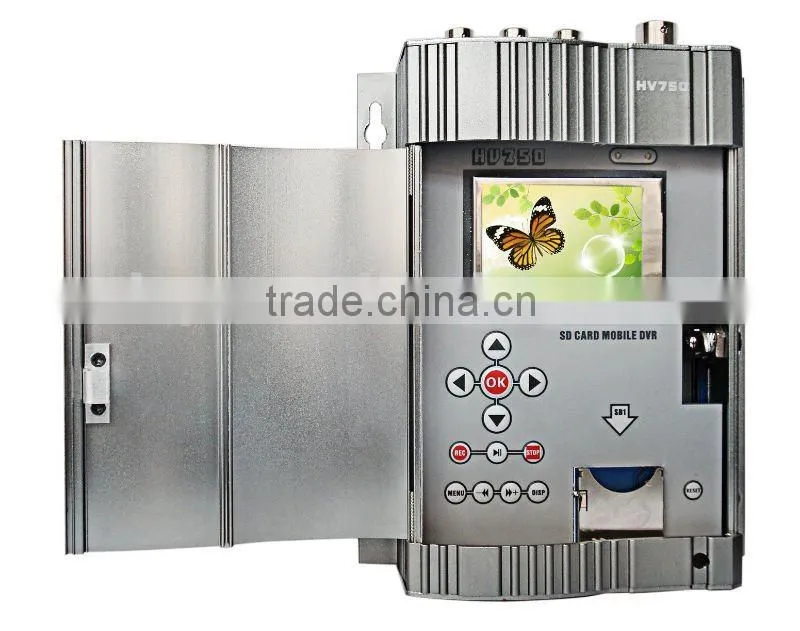 Promotion 1CH 2.5 TFT sd card mobile DVR for bus with usb , HV750