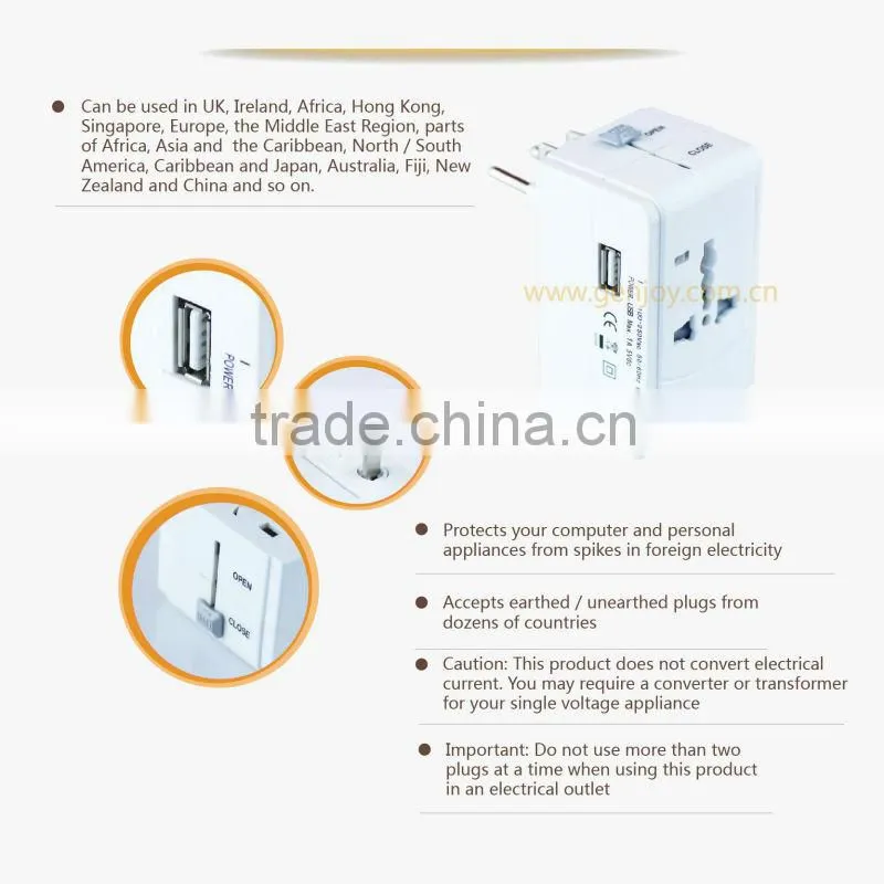 2014 Best christamas gifts power inverter with charger universal adaptor