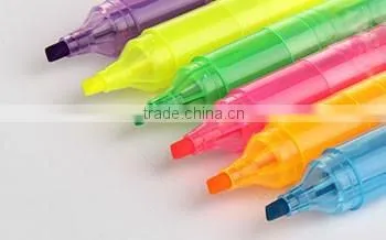 Oval style six colors pen with highlighter mini size for promotion
