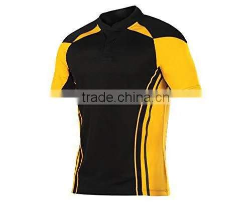 2015 red&black custom cheap sublimation rugby shirts jersey rugby ream wear