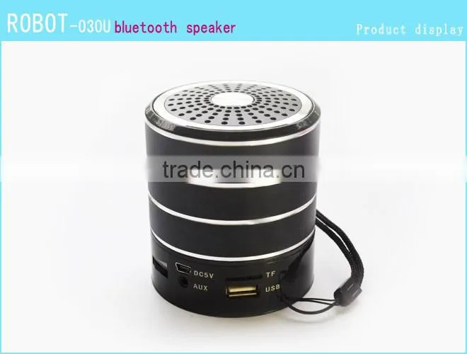 Robot-032u Portable Bluetooth Speakers Metal Steel Wireless Smart Hands Free Speaker With FM Radio Support SD Card For iPhone
