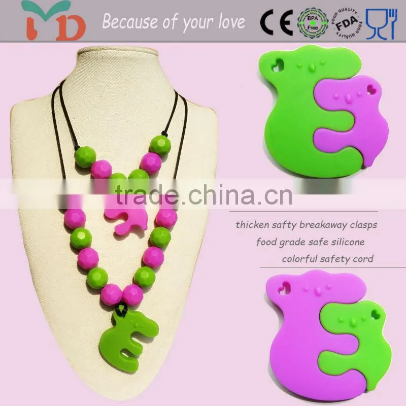 2015 Latest BPA free Food Grade Soft Silicone Koala Teether/ Silicone Baby Teether