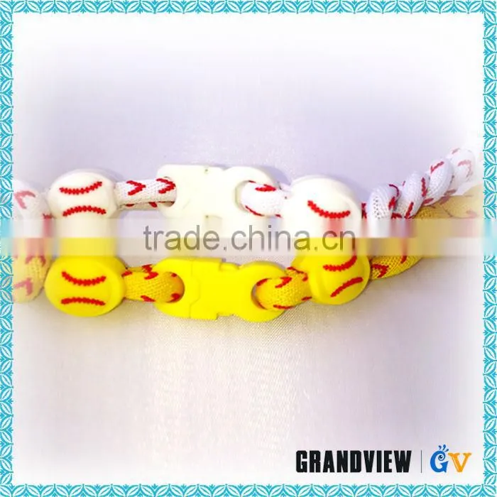 2015 braided rope custom titanium baseball necklace
