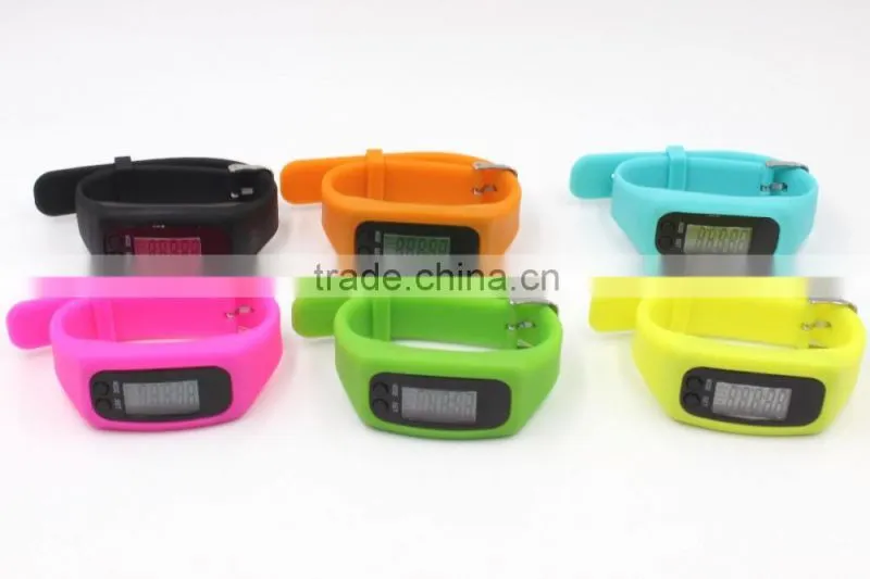 Multi-function silicone kids pedometer watch for health gifts