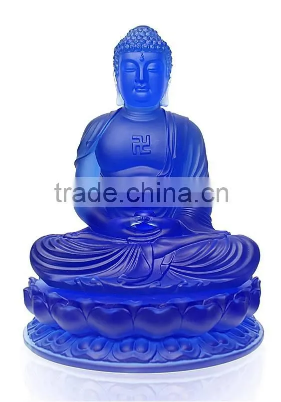 manjushri Bodhisattva buddhism statue liuli colored glaze wholesale