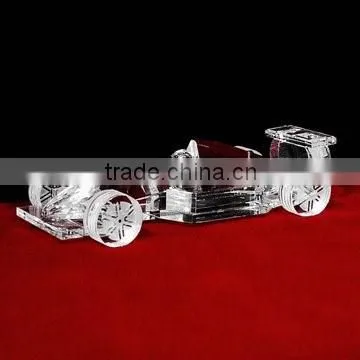 crystal art and craft glass car model for wedding decoration gift