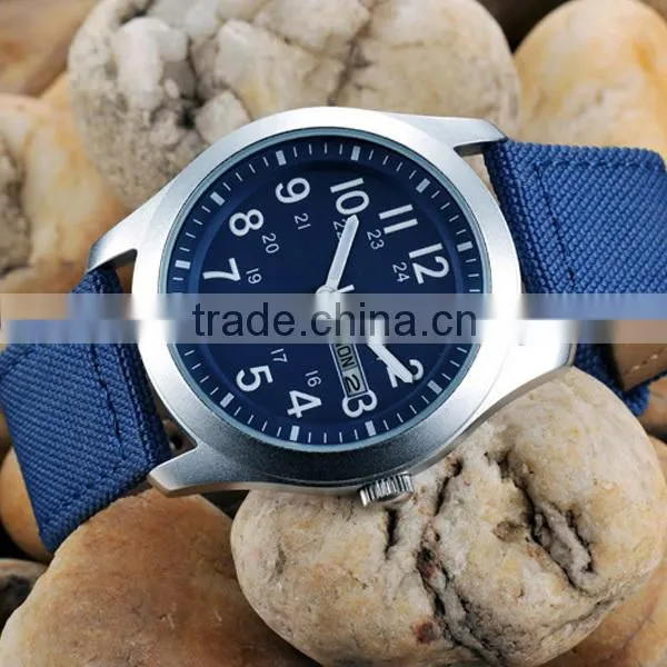 YB 2015 new designer vintage bule nylon band watch