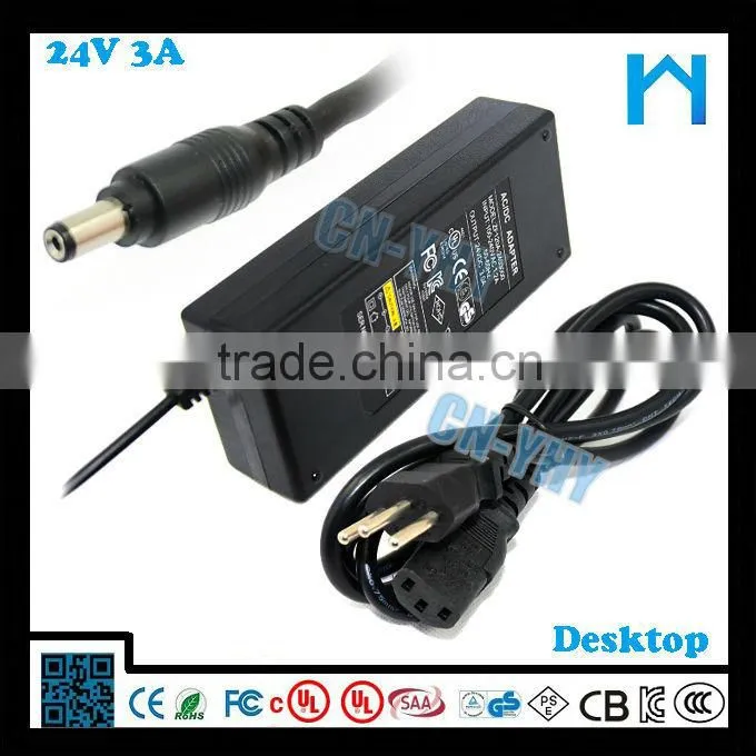 ac to dc adapter 24v 3a desk nature use input 110v