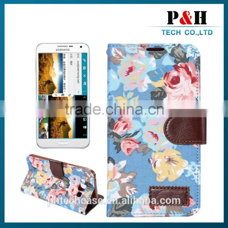 Leather flip mobile case for samsung galaxy e7
