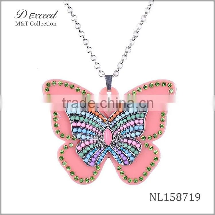 big new butterfly pendant necklace,doll pendant necklace for women NL158716-21