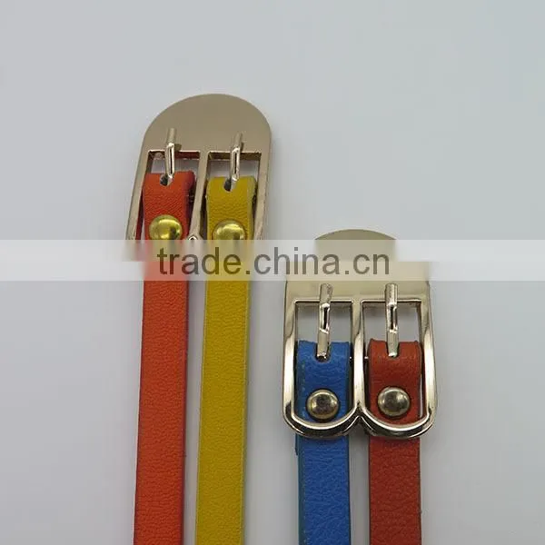 Fashionable 2 colors skinny belt colorant match belts for women