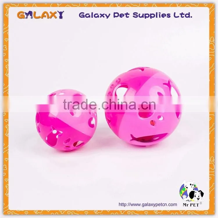 CT8629 Plastic balls with bell for pets/cheap toys for cats/pet toy ball with ring