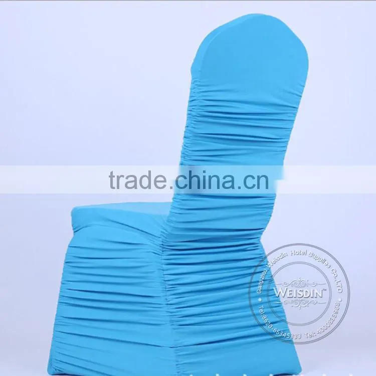 Luxury wedding hotel banquet cheap spandex lycra ruffled chair cover wholesale China