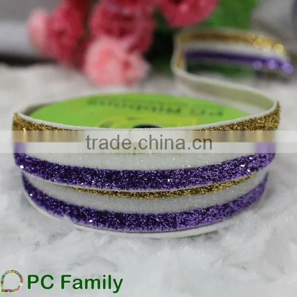 5/8" stretch velvet glitter ribbon
