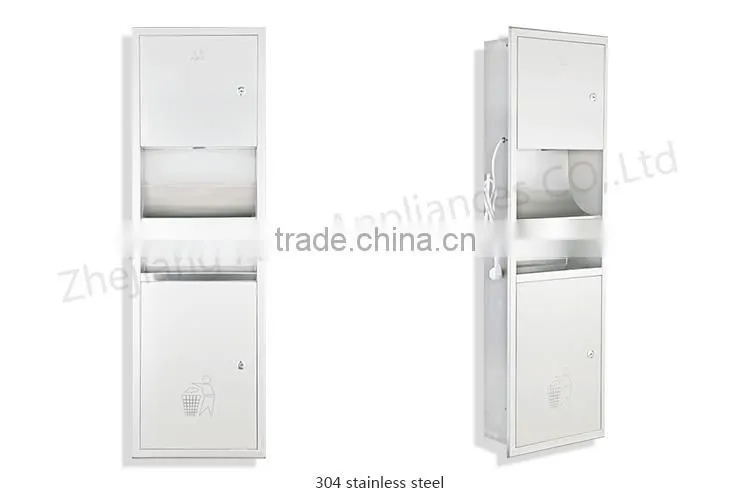 Space Usage Stainless Steel Antuomatic Hand Dryer and Dustbin Combination