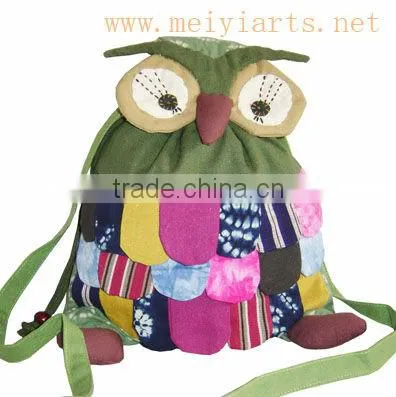 2014 Newly Trend Fashion cotton cute owl backpacks,kids backpacks(MEIIYI L0833)