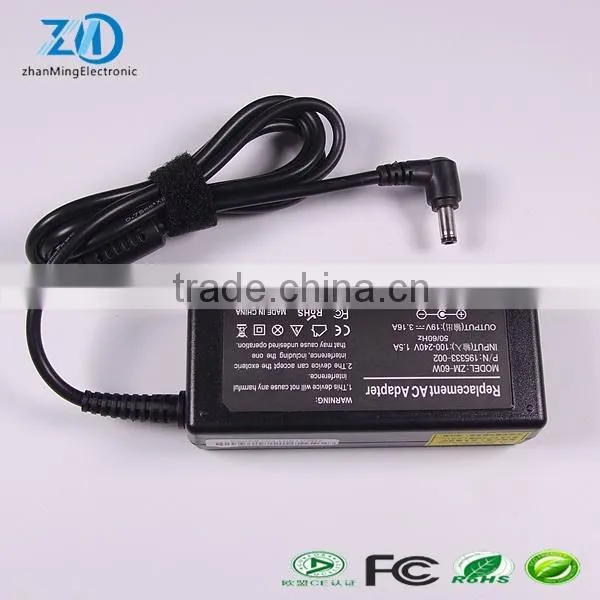 high quality19v 3.16a 5.5*2.5mm 60w laptop power adapter for Fujitsu