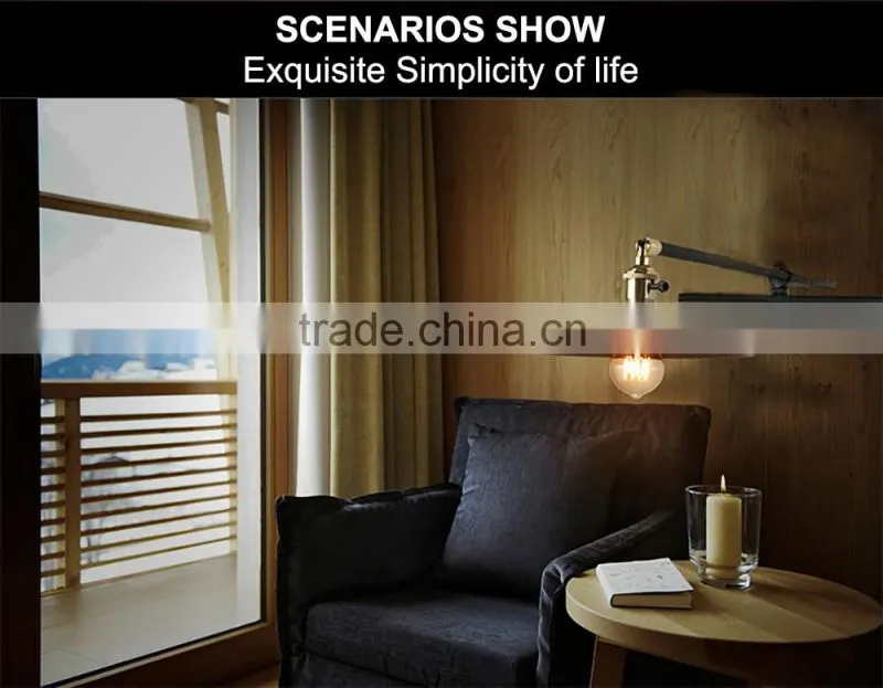 wall light antique retro black adjustable wall lamp Led with A19 light bulb interior wall led light