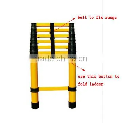 Portable & foldable aluminum telescopic ladder 3.8m (12'5 ft) EN131 certificated